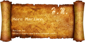 Herr Mariann névjegykártya